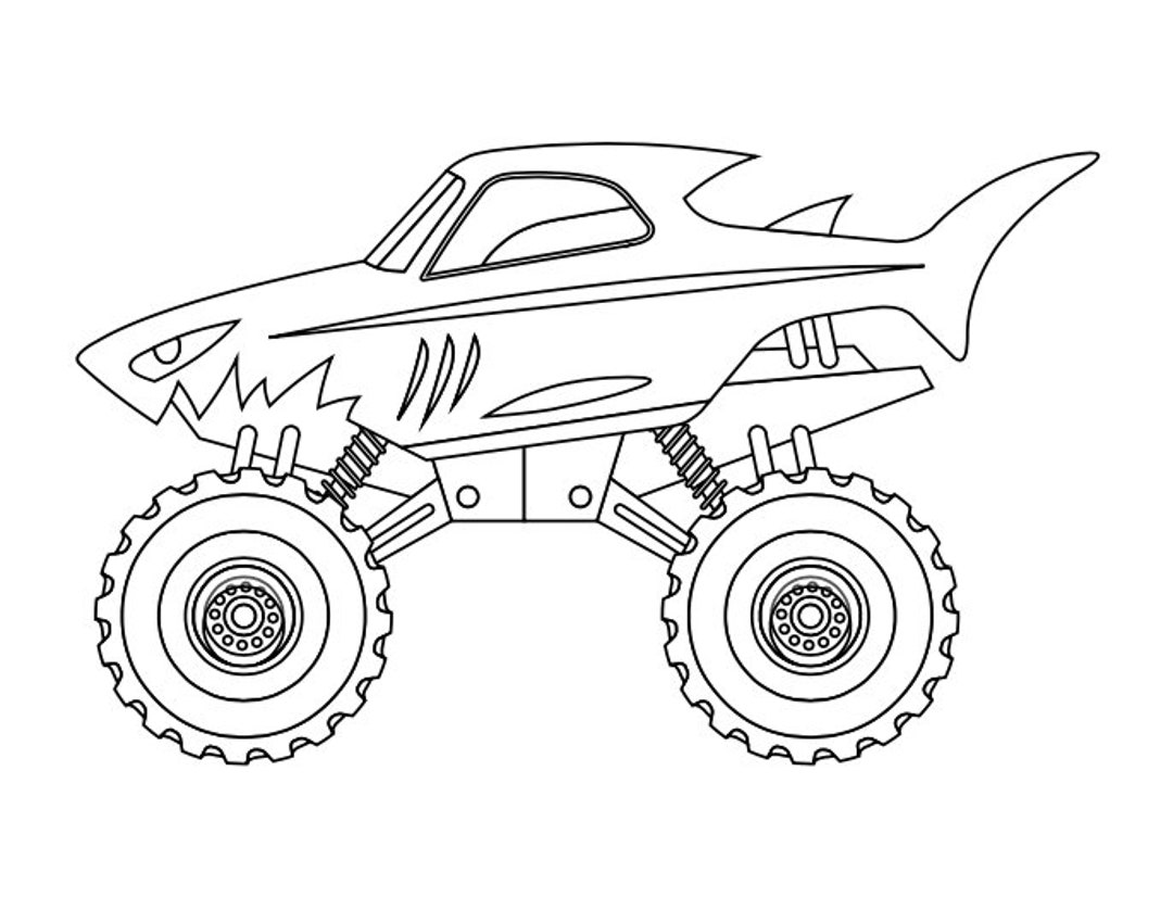 Childrens monster truck coloring pages