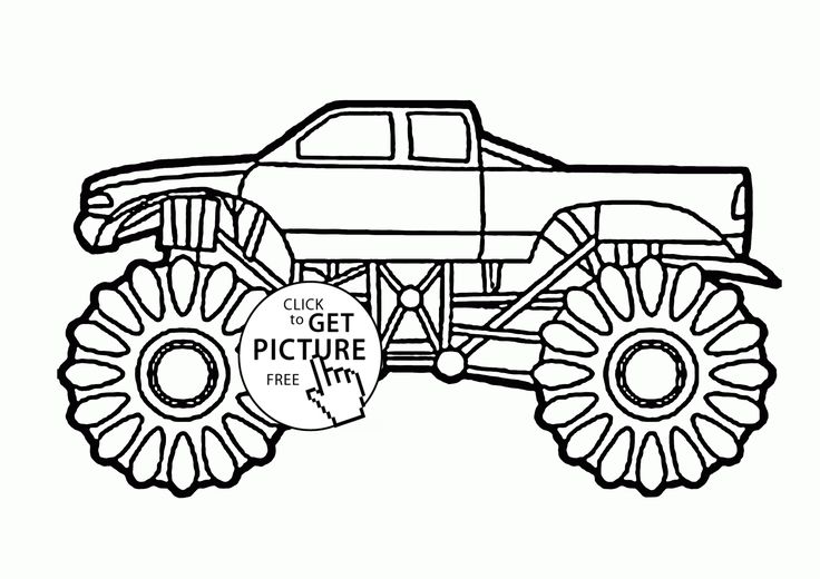 Big monster truck coloring page for kids transportation coloring pages printables free