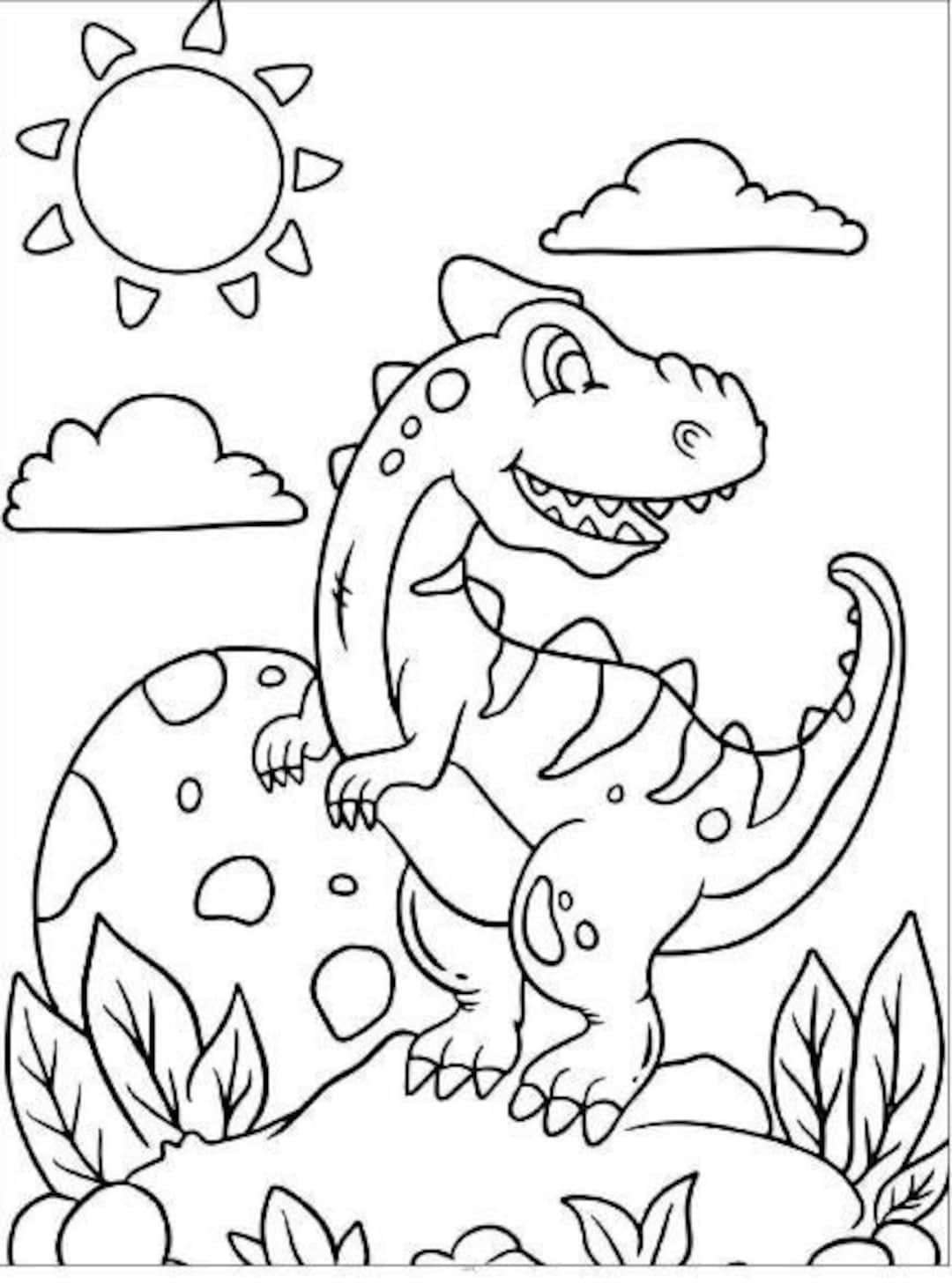 Dinosaur coloring book printable coloring sheets kids activity book dinosaur printables pdf coloring book