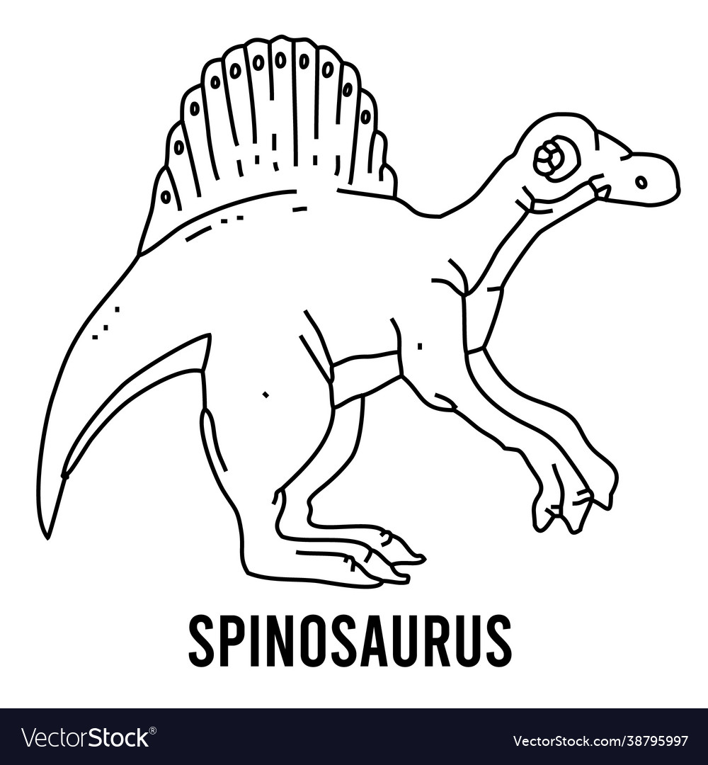Dinosaur coloring page for preschool children vector image
