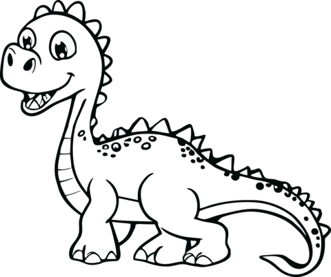 Happy dino coloring page free printable coloring pages