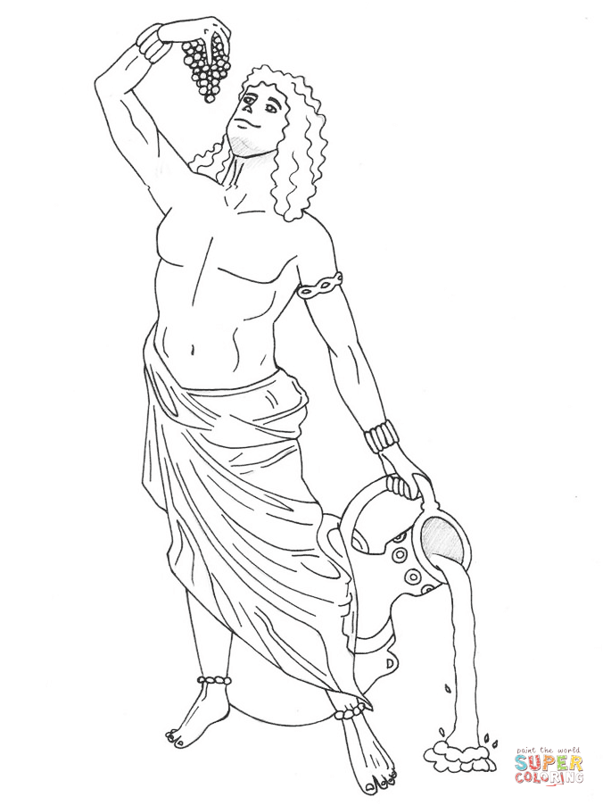 Dionysus coloring page free printable coloring pages