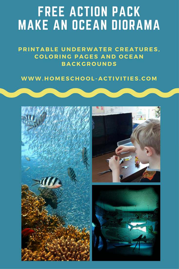 Free ocean diorama pack kids coloring pages and underwater scenes