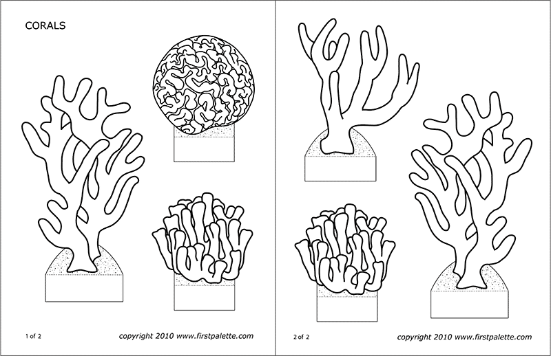 Corals free printable templates coloring pages