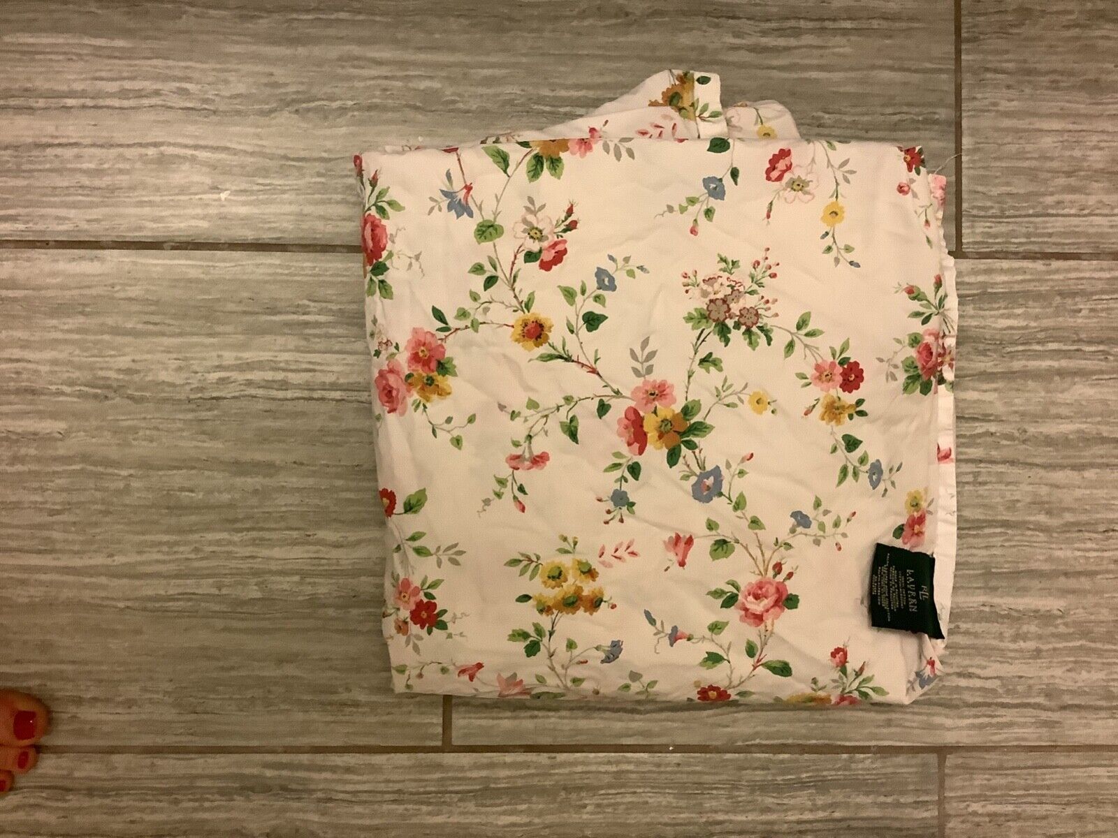 Vintagediscontinued ralph lauren floral queen top sheet