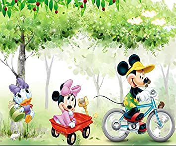 Trustech customised disney mickey mnie mouse d wallpaper for kids room home decoration size