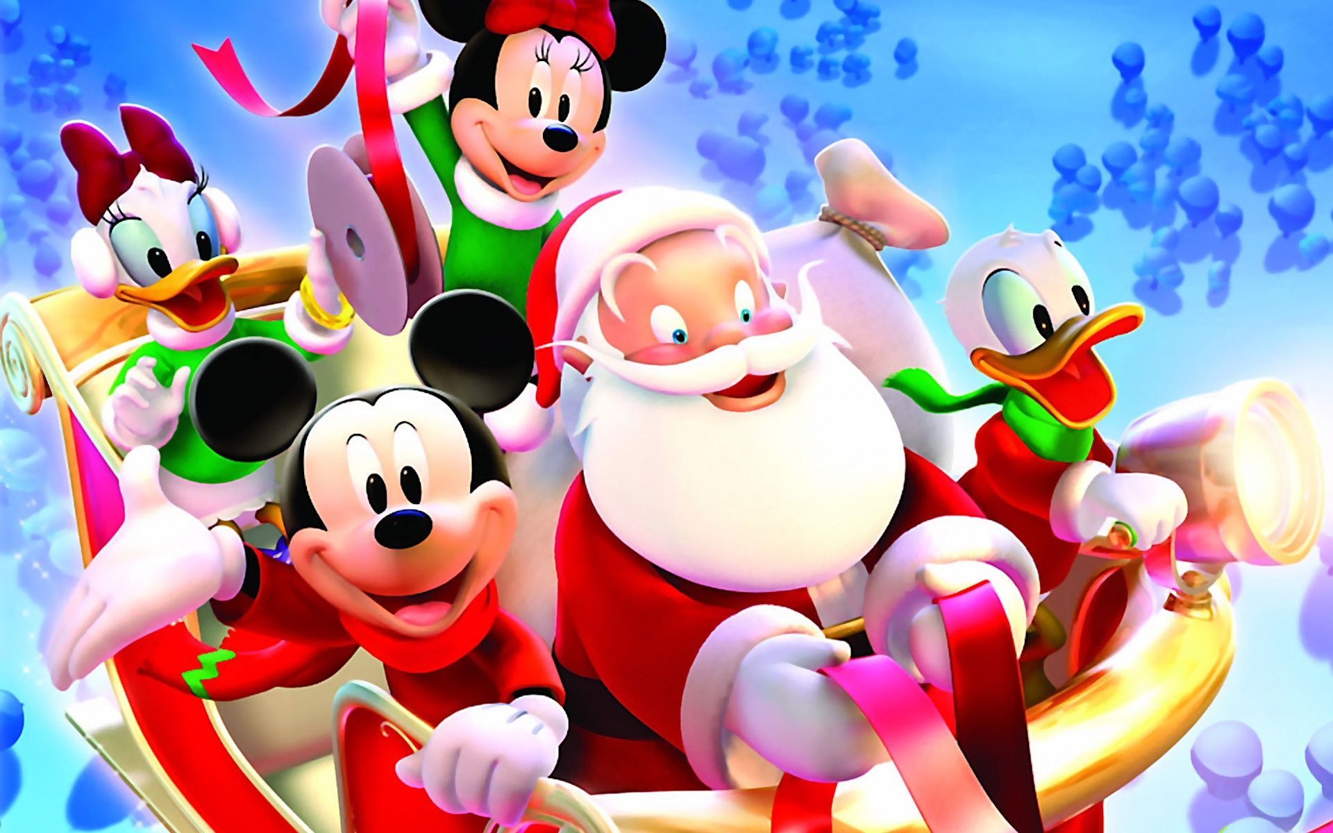 Disney christmas wallpapers hd mickey mouse with santa claus