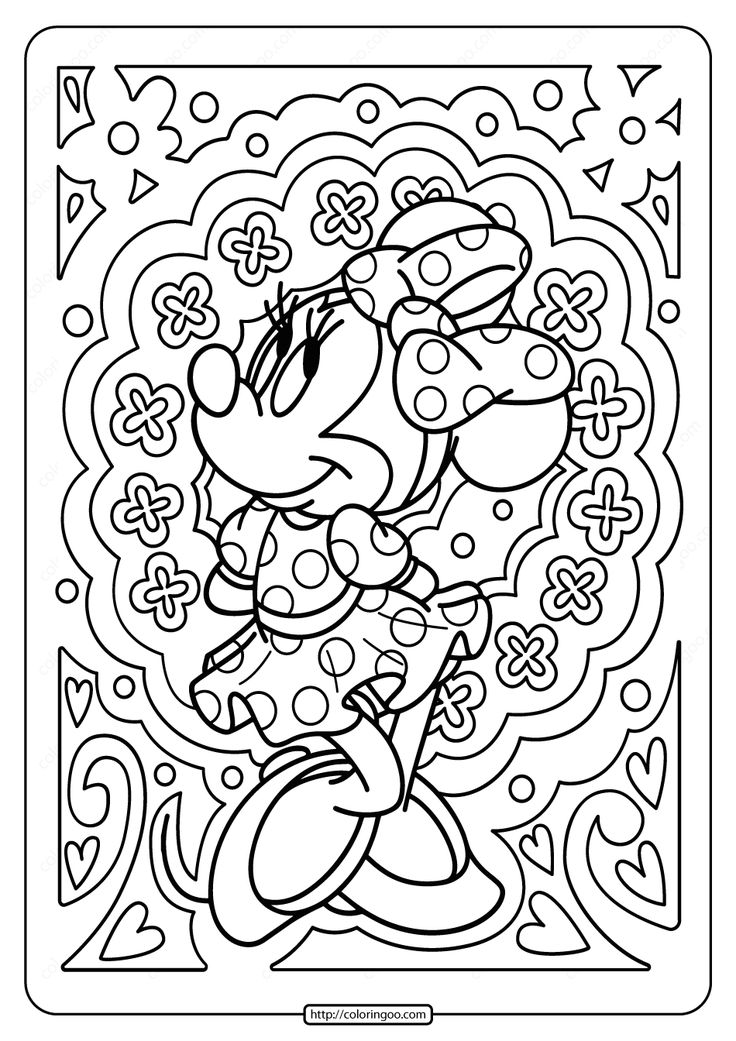 Printable disney minnie mouse pdf coloring page minnie mouse coloring pages free disney coloring pages disney princess coloring pages
