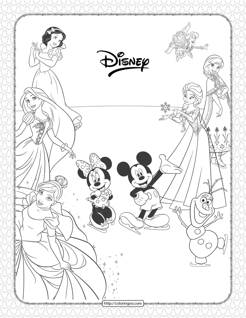 Disney characters pdf coloring sheet frozen coloring pages disney coloring pages free disney coloring pages