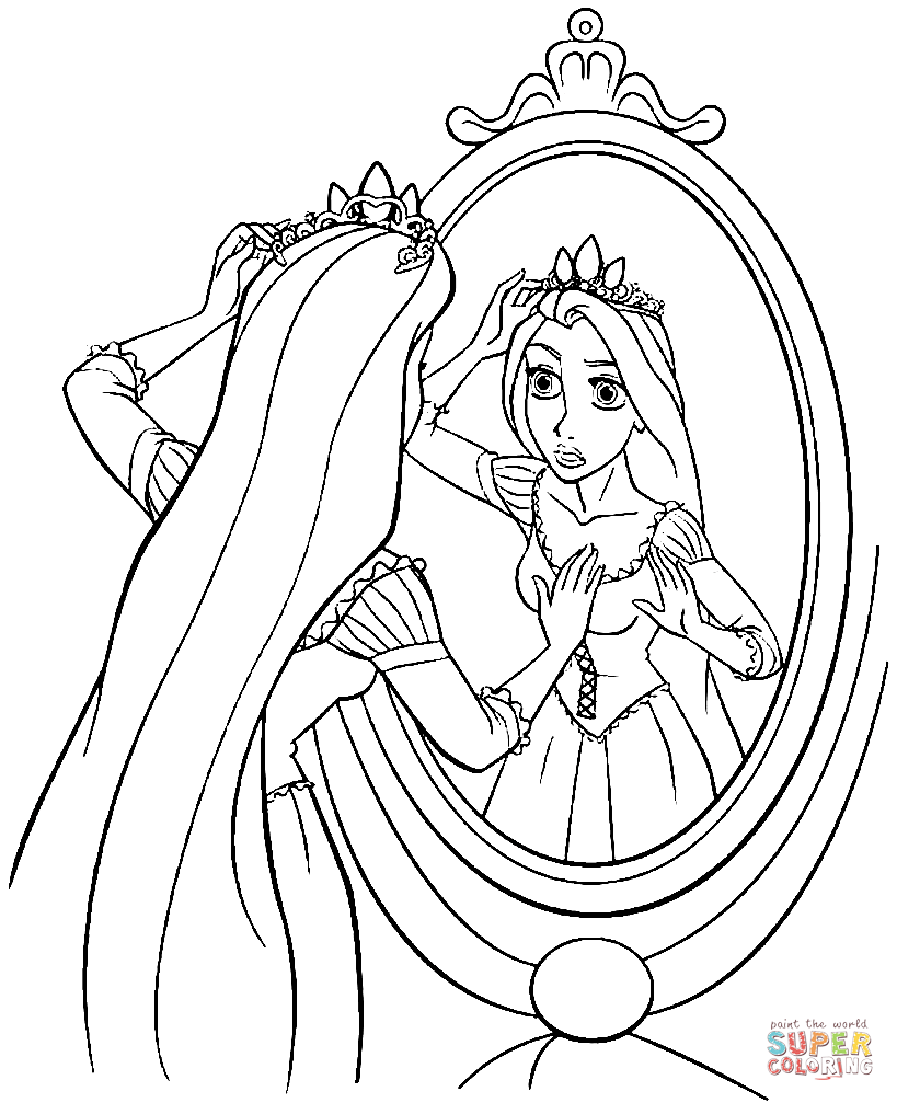 Princess rapunzel coloring page free printable coloring pages