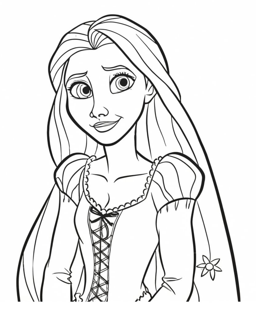 Tangled princess rapunzel coloring page