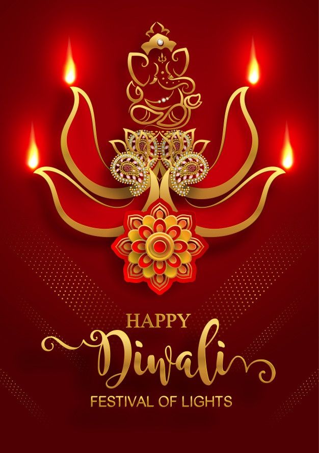 Premium vector diwali deepavali or dipavali the festival of lights dia with gold diya patterned and crystals on paper color background diwali wallpaper happy diwali images diwali images