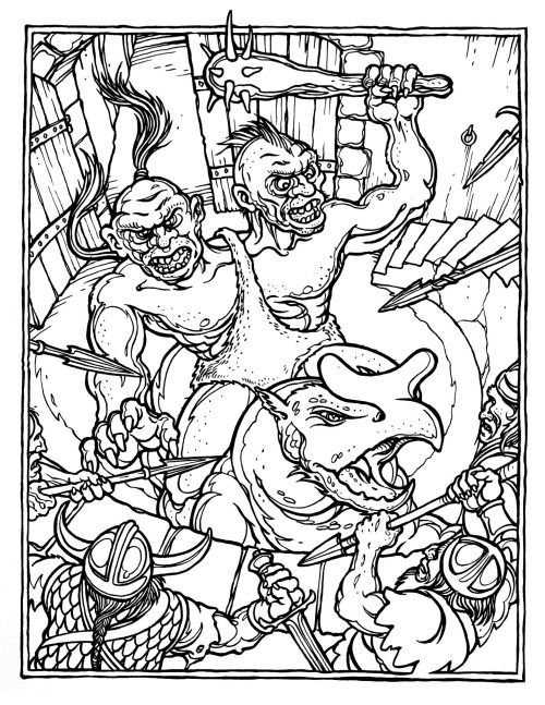 Classic dd artwork dragon coloring page dungeons and dragons coloring books