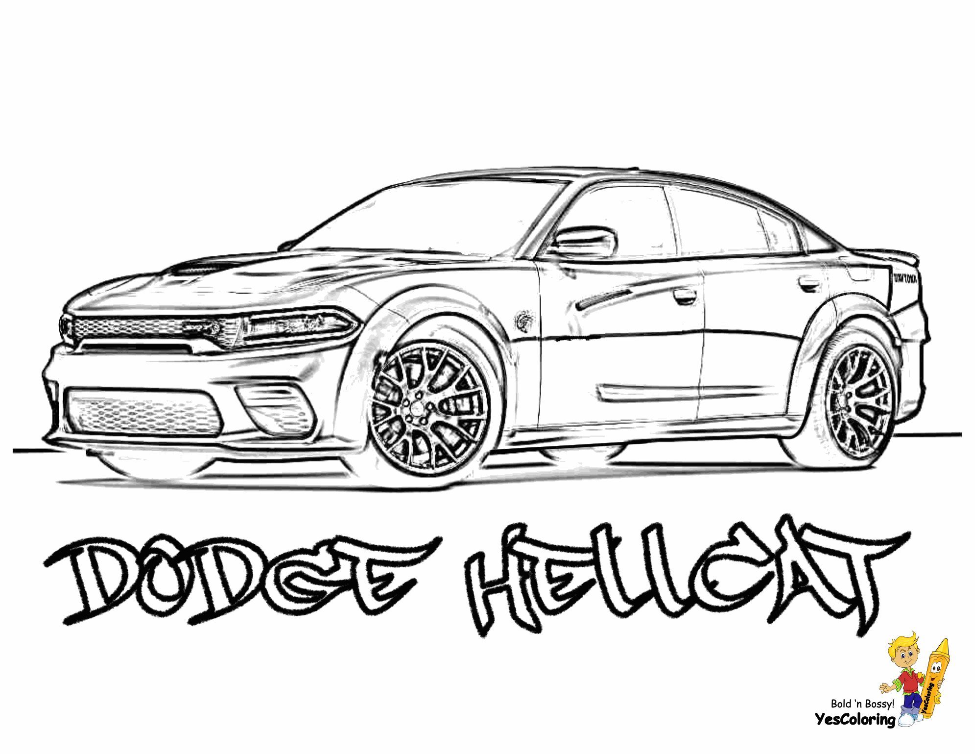 Print out this dodge car coloring page hellcat sweet httpswwwyescoloringcoolcarcolorinâ dodge charger hellcat cars coloring pages dodge charger
