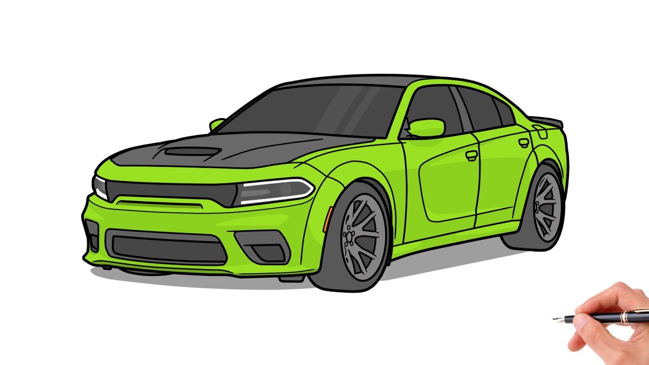 How to draw a dodge charger srt hellcat redeye drawing dodge charger widebody car