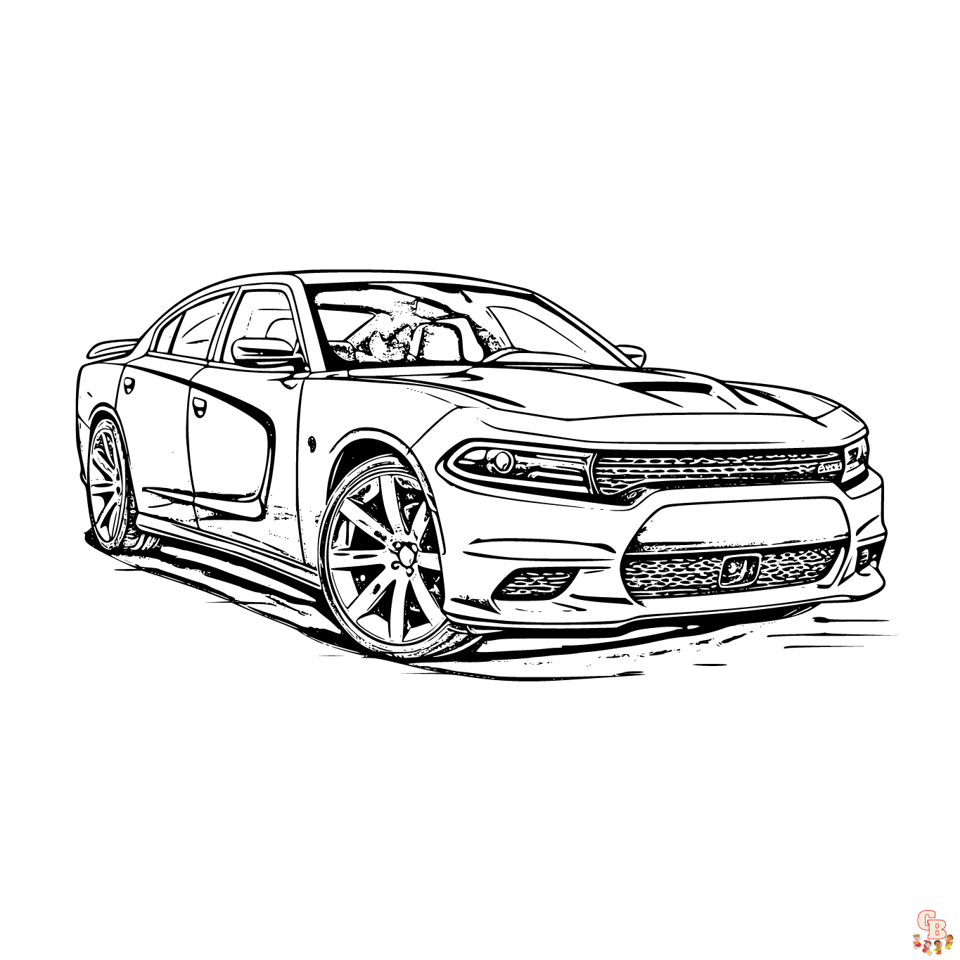 Printable dodge charger coloring pages free for kids and adults