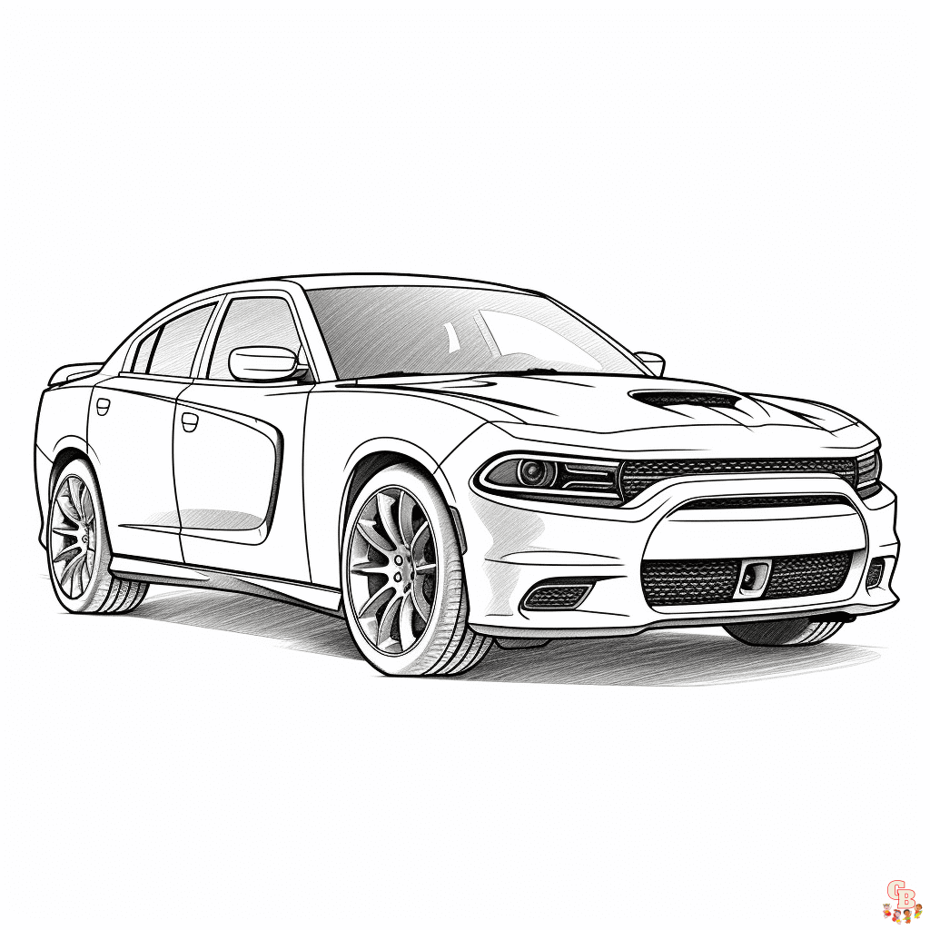 Printable dodge charger coloring pages free for kids and adults