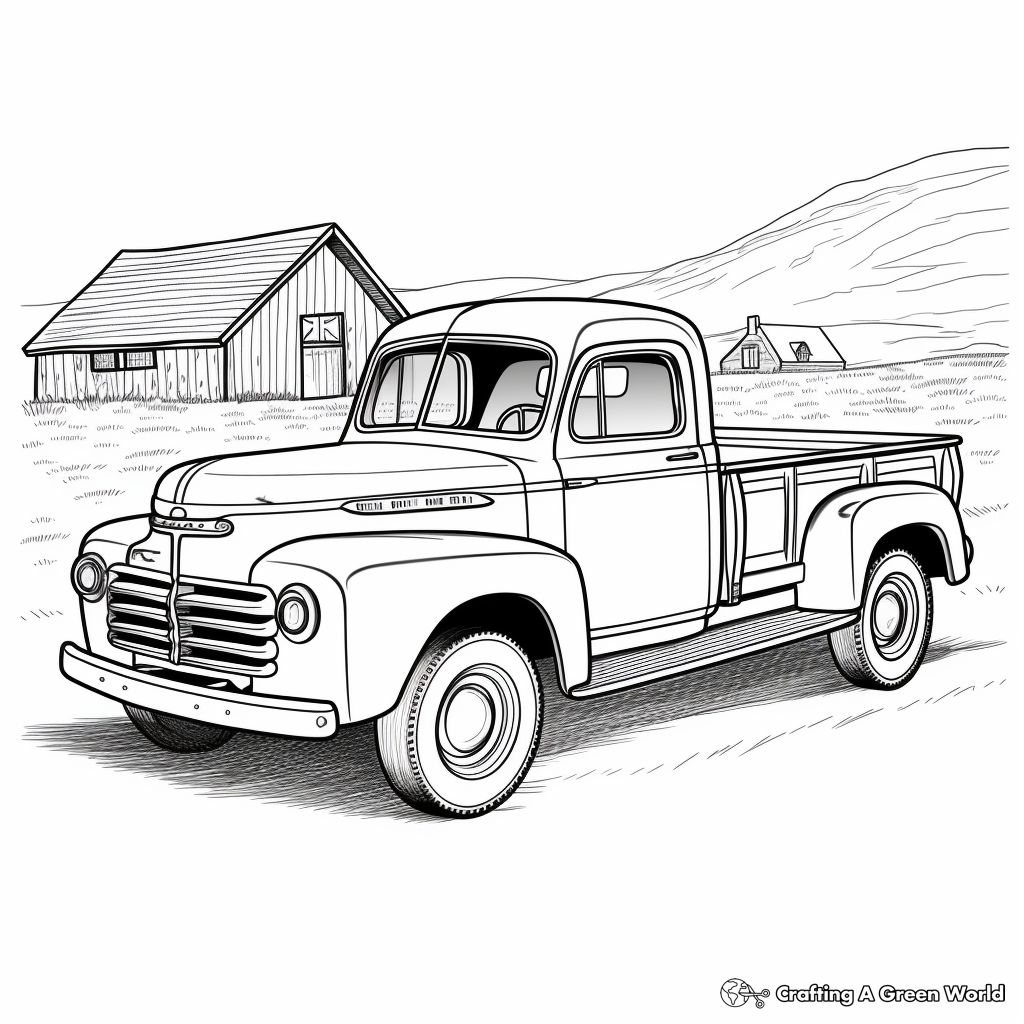 Old truck coloring pages