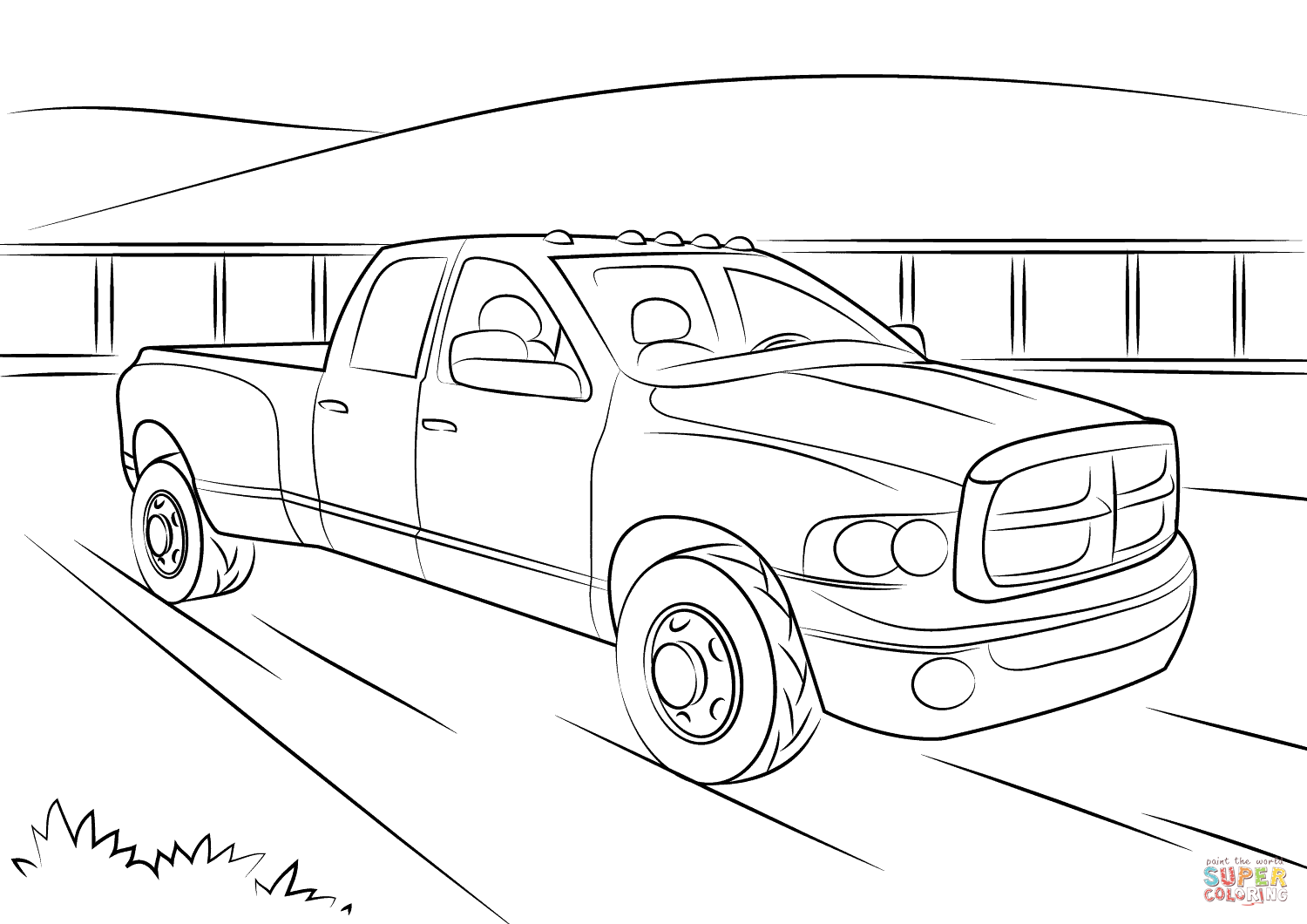 Dodge ram coloring page free printable coloring pages