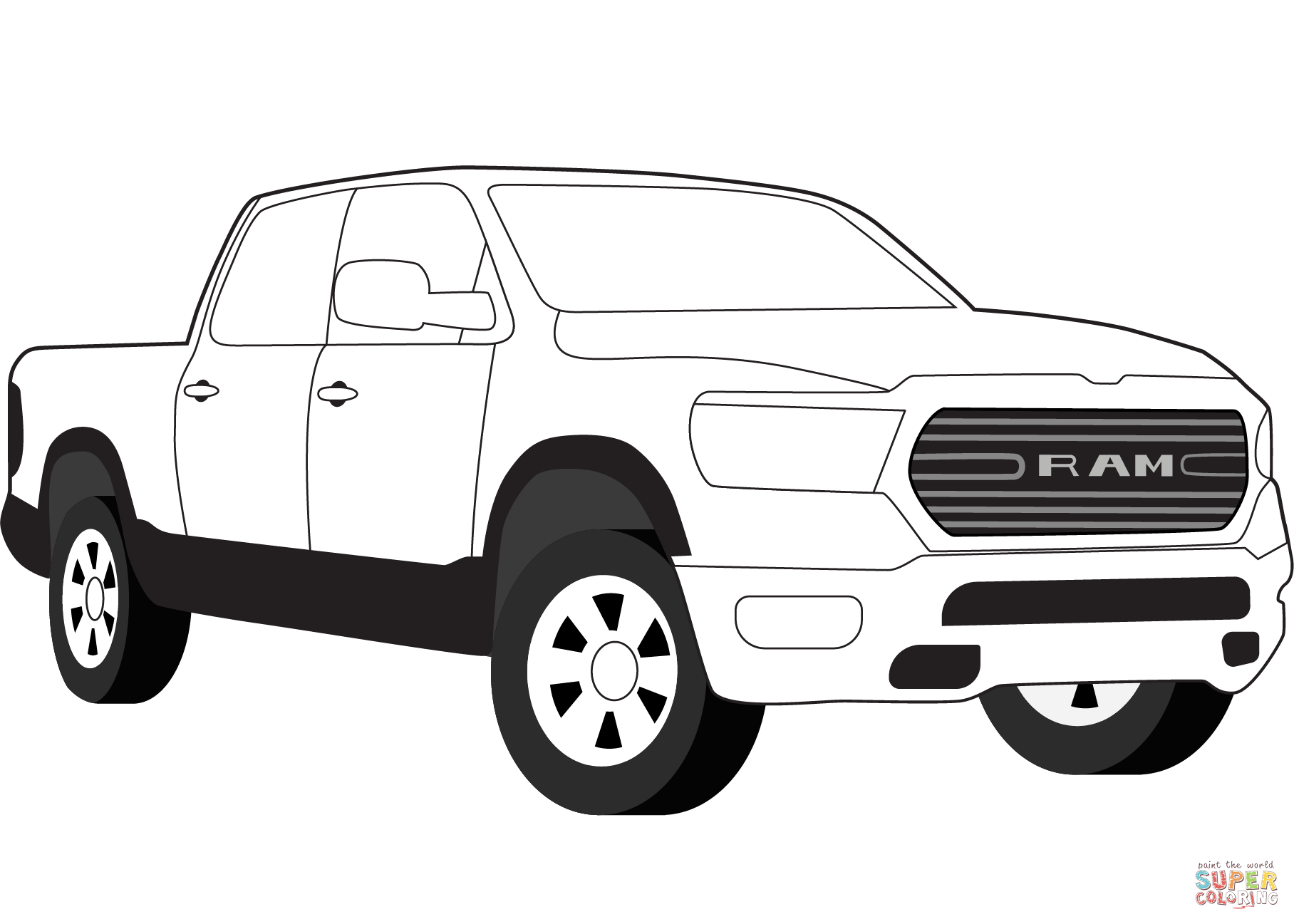 Dodge ram coloring page free printable coloring pages
