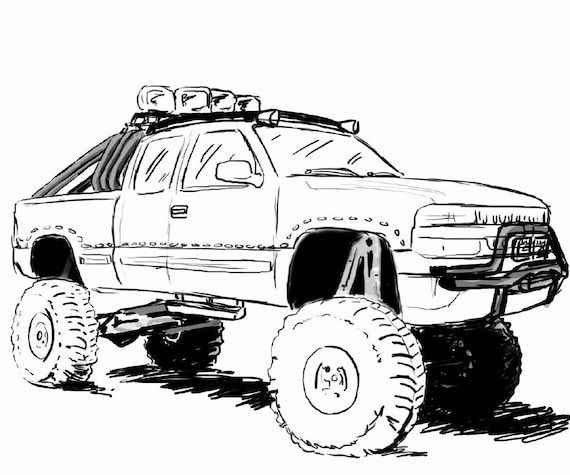 Pick up truck coloring pages printable kids adults
