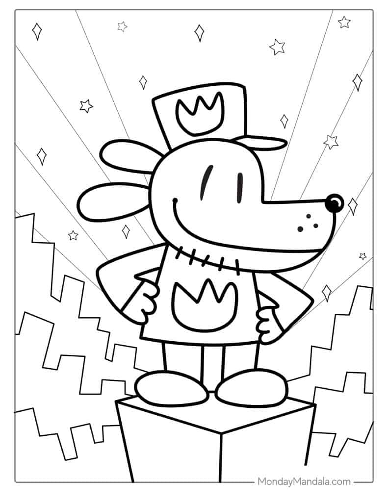 Dog man coloring pages free pdf printables