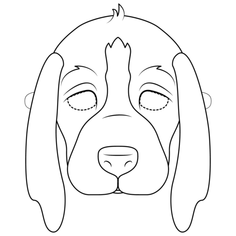 Puppy mask coloring page free printable coloring pages