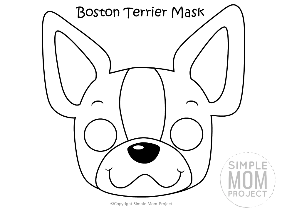 Free printable dog face mask templates â simple mom project