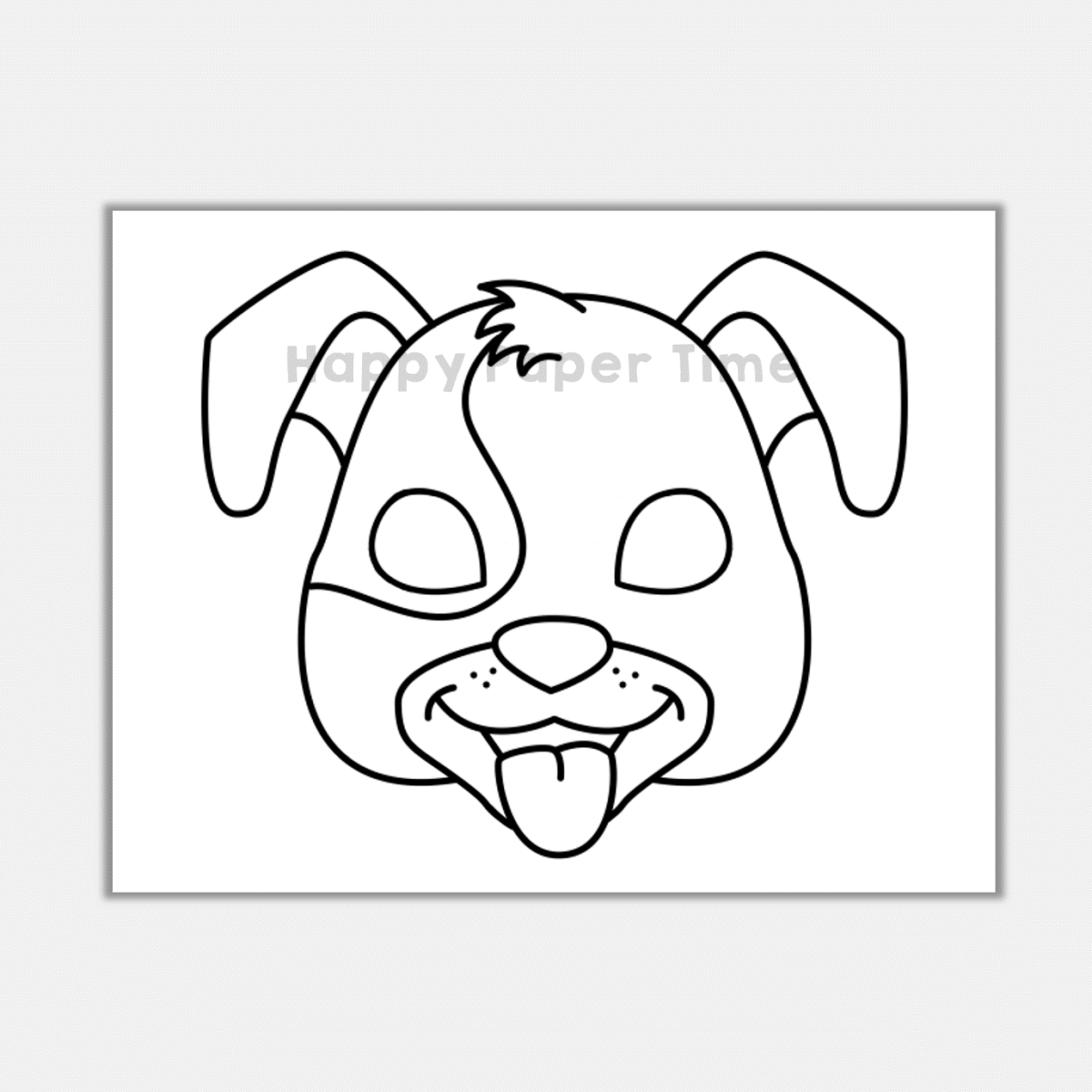 Dog paper mask printable animal pet coloring craft activity costume template made by teachers