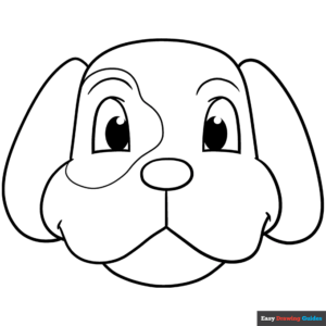 Easy dog face coloring page easy drawing guides