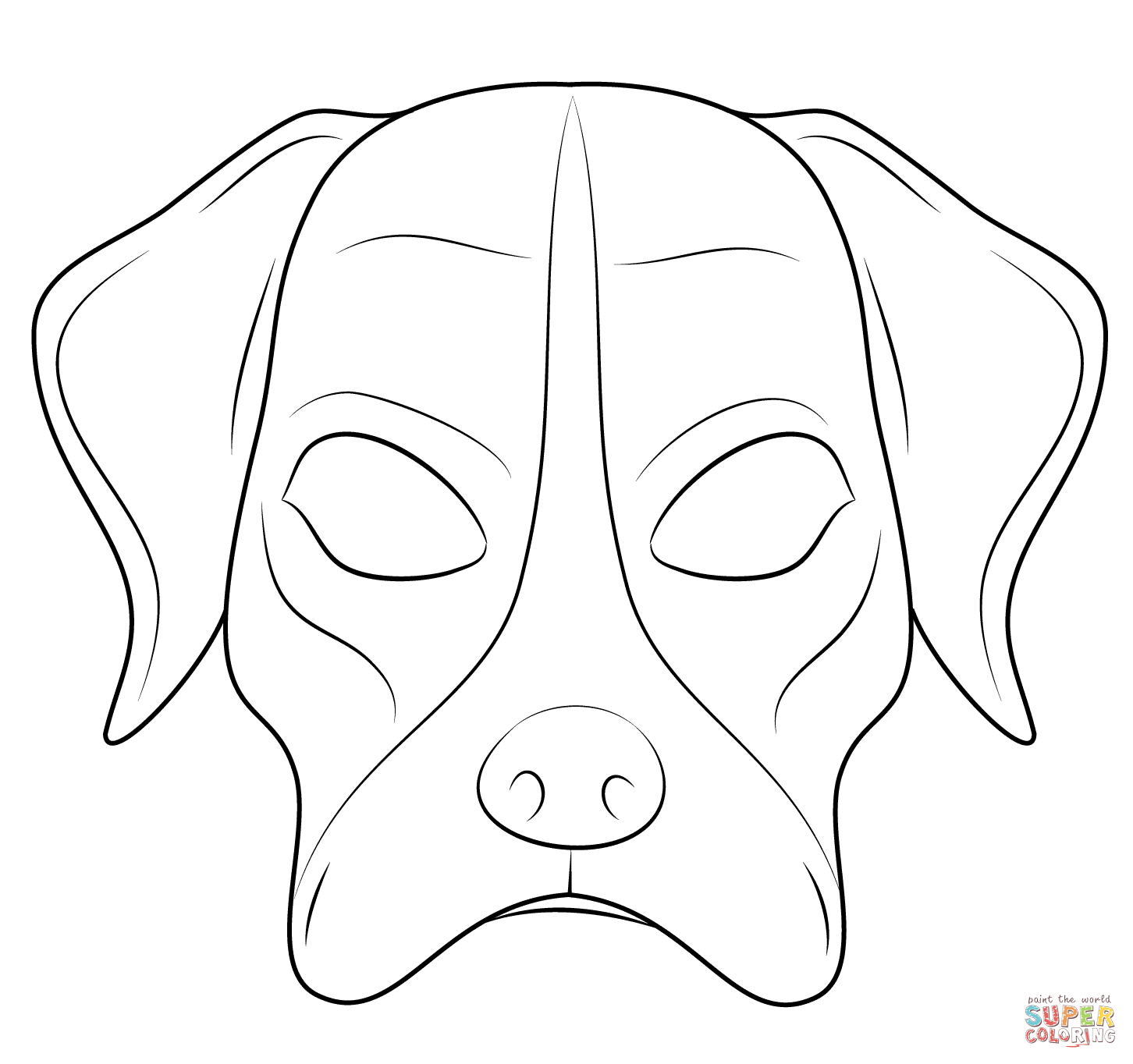Dog mask coloring page free printable coloring pages