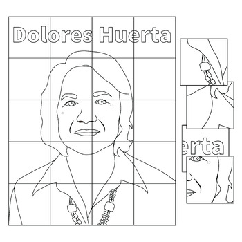 Hispanic heritage month dolores huerta collaborative art poster coloring pages