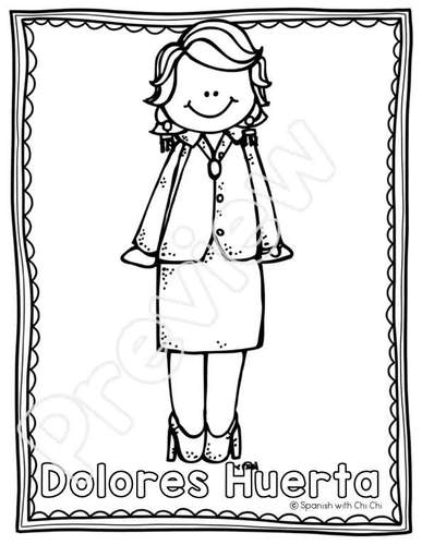 Hispanic heritage month inspirational people coloring pages herencia hispana