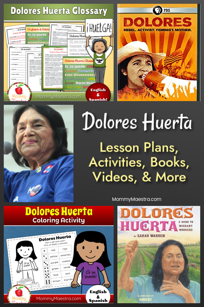 Mommy maestra dolores huerta lesson plans activities coloring sheets and more