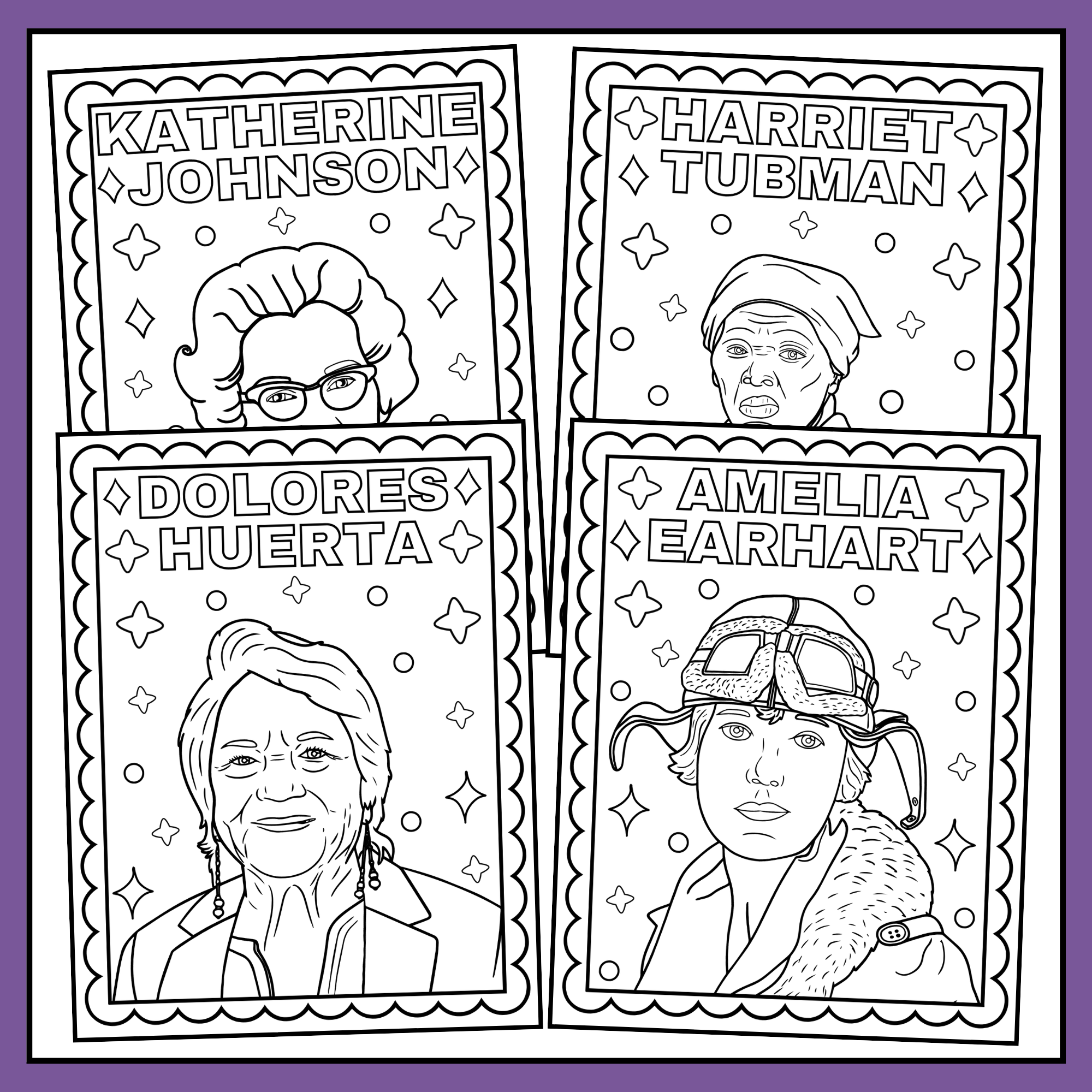 Famous women coloring pages womens history month coloring pages made by teachers