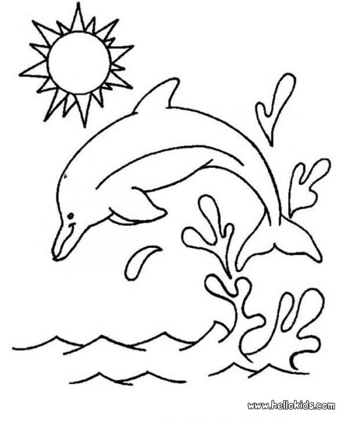 Happy dolphin coloring pages