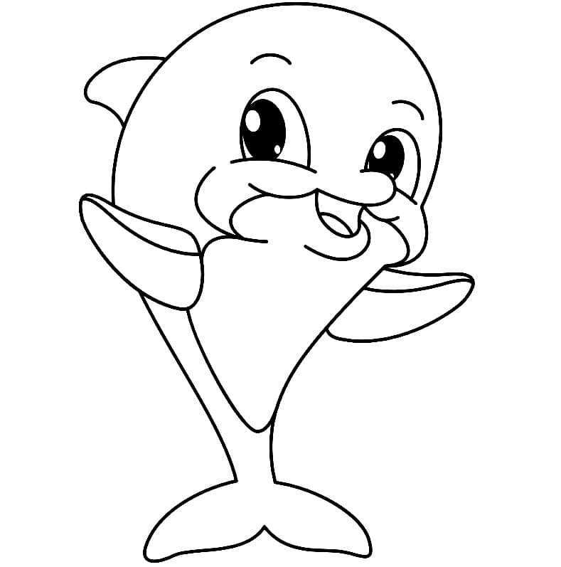 A cute dolphin coloring page