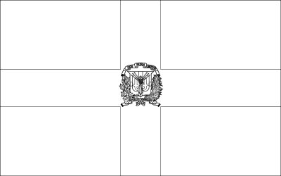 Coloring page for the flag of dominican republic