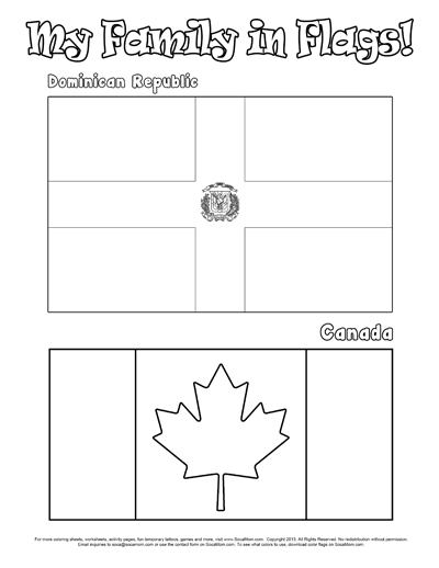 New dominican republic family flag coloring pages