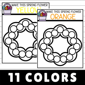 Dot marker spring flower worksheets preschool colors by preschool packets
