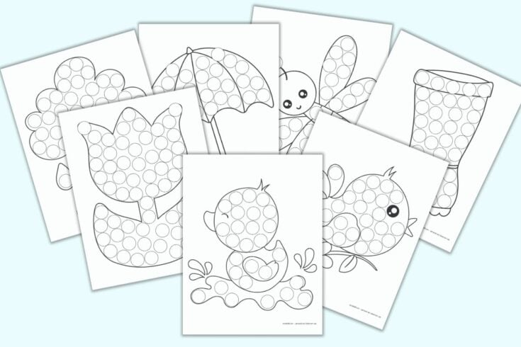 Free printable spring do a dot marker coloring pages