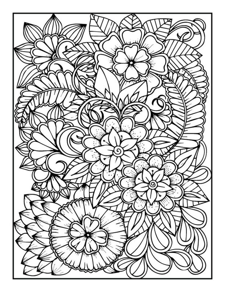 Floral coloring pagesadultsdigital download