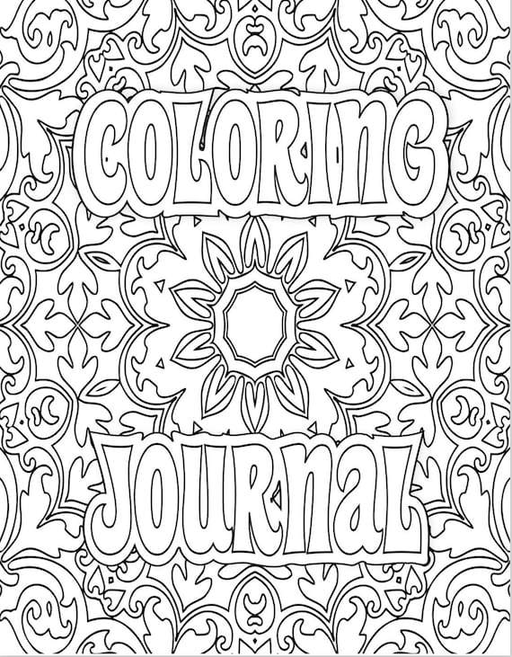 Coloring pages adult coloring book and journal meditation mandala heart pattern to print color printable pdf instant download
