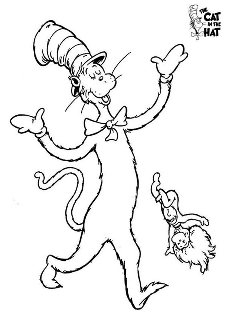 Free easy to print cat in the hat coloring pages dr seuss coloring pages dr seuss coloring sheet cartoon coloring pages