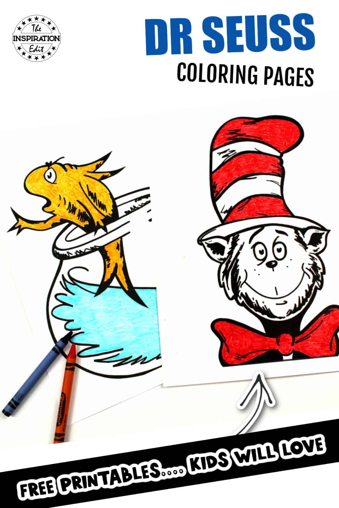 Free cat in the hat coloring pages