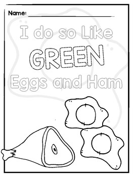Green eggs and ham themed coloring sheets by kms classroom creations