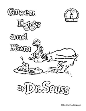Green eggs and ham coloring page