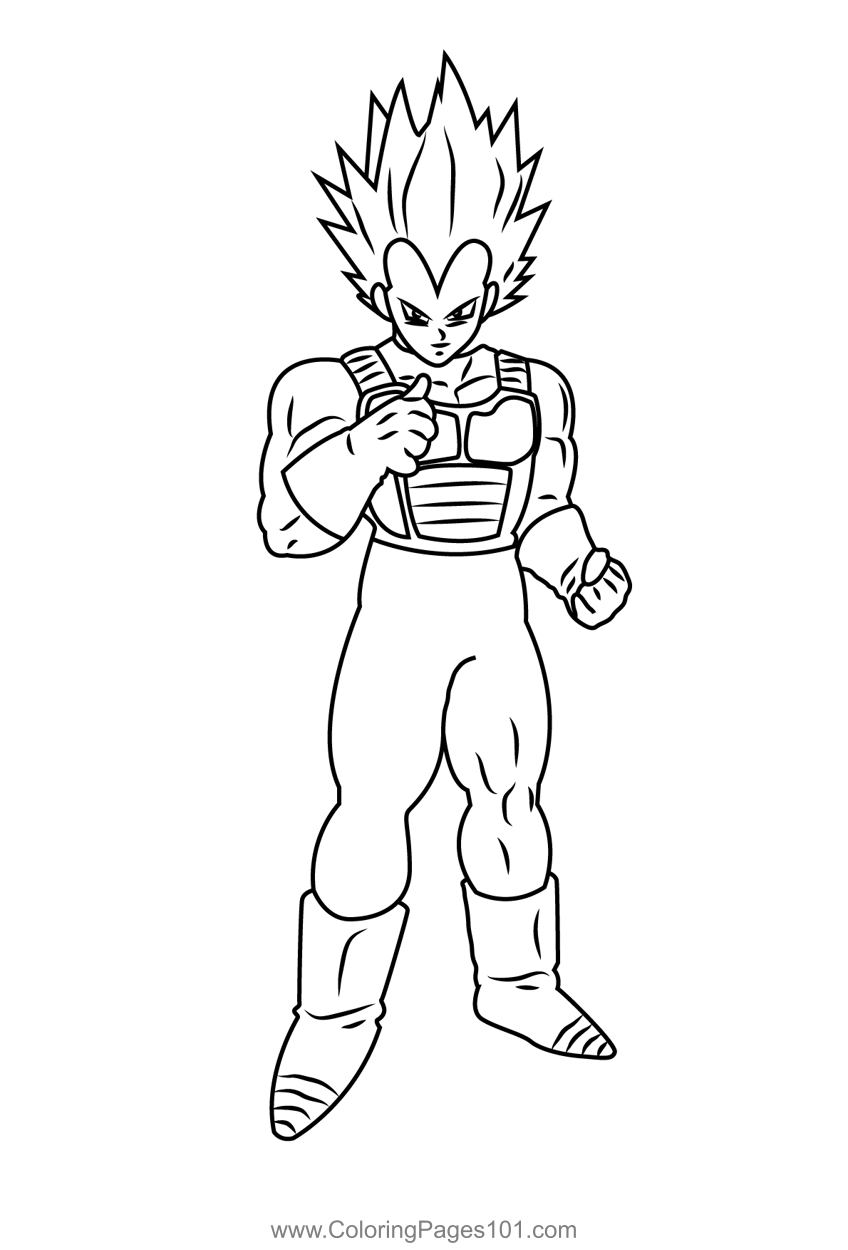 Vegeta standing coloring page coloring pages coloring pages for kids printable coloring pages