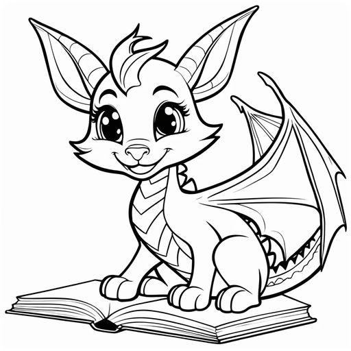 Cute little dragon coloring page