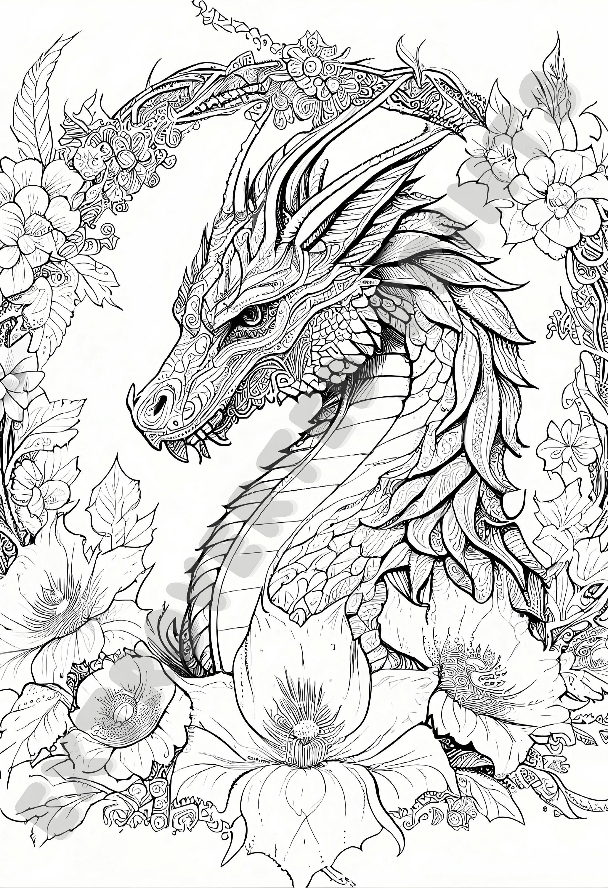 Targaryen dragon coloring page for kids and adults who experience adhd anxiety relaxin meditation instant digital download pdf file